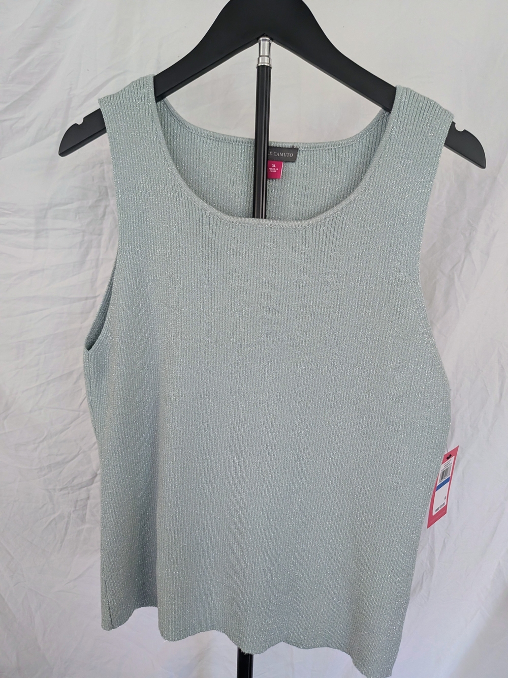 Vince Camuto Women's Mint Sparkle Knit Tank Top New w Tags - Picture 2 of 13